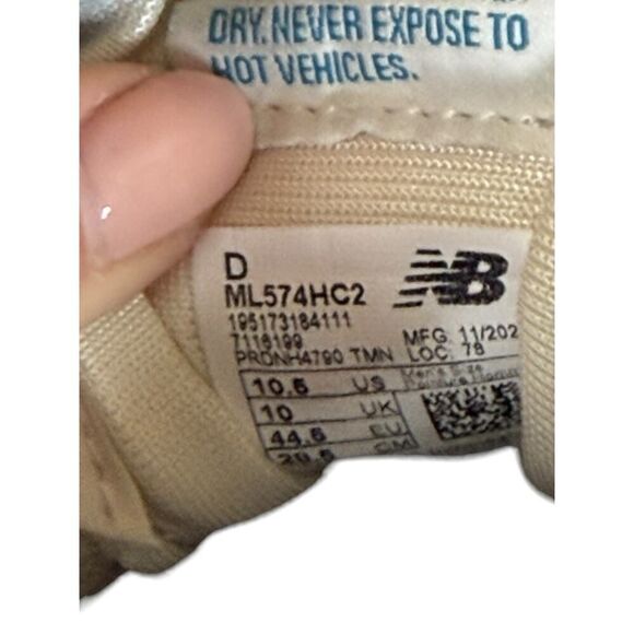 New Balance 574 Blue Red White Suede Mesh Sneakers Men’s 10.5 ML574HC2 - Picture 13 of 14